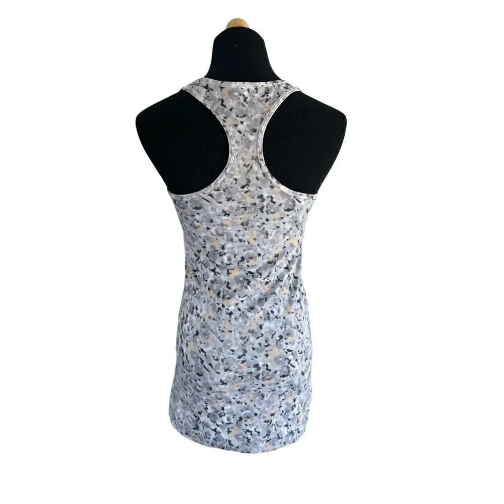 Lululemon Cool Racerback Tank Not So Petite Fleur Silver Spoon Gray floral